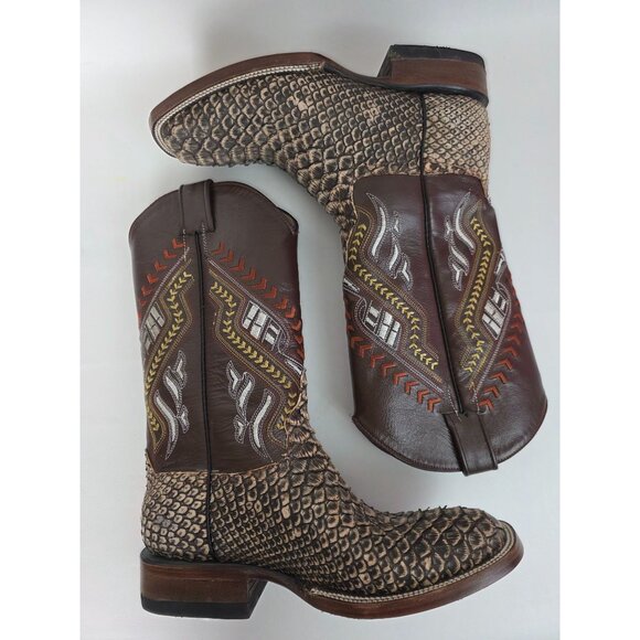 New Mens Python Snake Skin Custom Handmade Cowboy Boots Size 10.5-11 Western - Picture 6 of 13